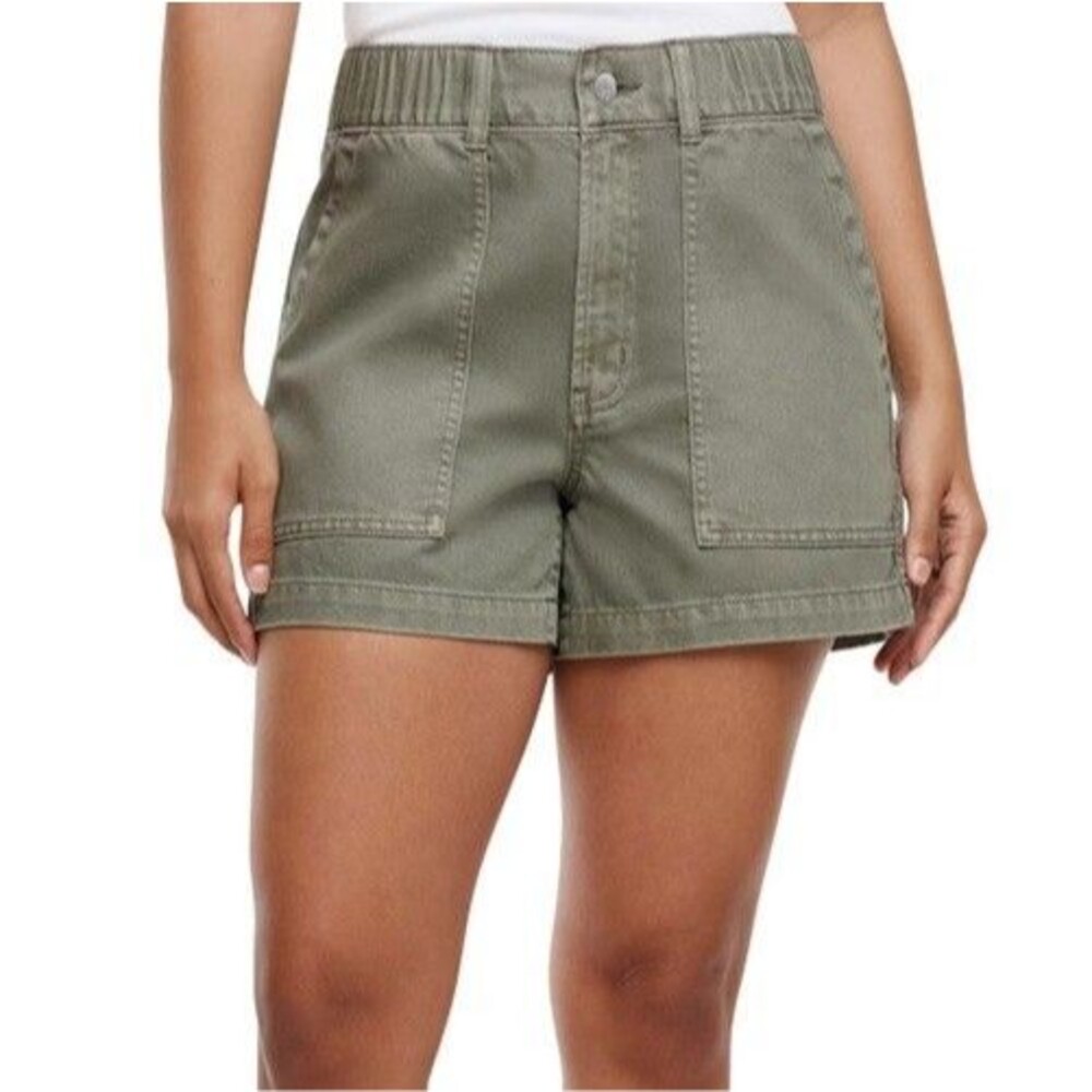 Gap Women's Twill Short XL Green Elastic Band 4" Inseam NWT